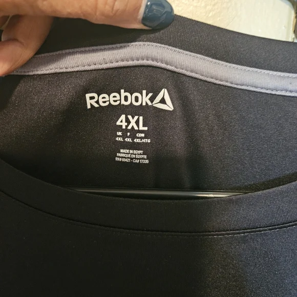 Reebok Men’s Graphic Performance T-Shirt Size 4X | Black & Gray Logo Tee | Comfo - Picture 3 of 4